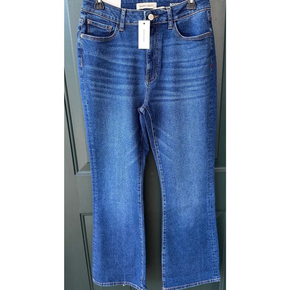 NWT Warp & Weft Bootcut High Rise Jeans 10/30 Midtone Premium Denim QVC Classic